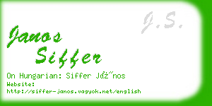 janos siffer business card